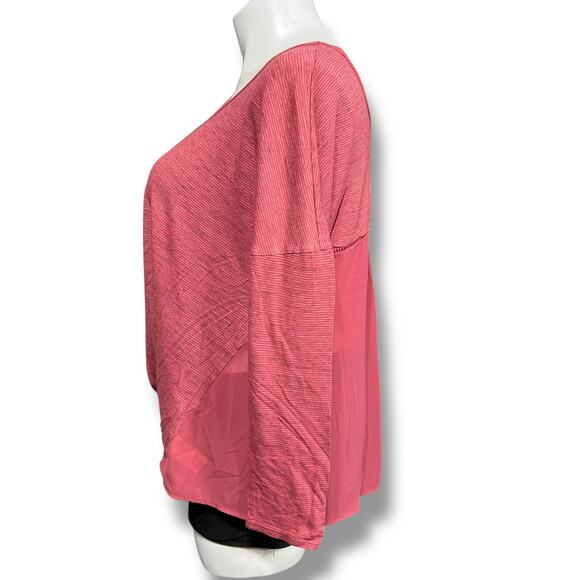 Maurices Womens Shirt Top Twist Hem Sheer Back Long Sleeve Pullover Red XXL - Picture 4 of 10